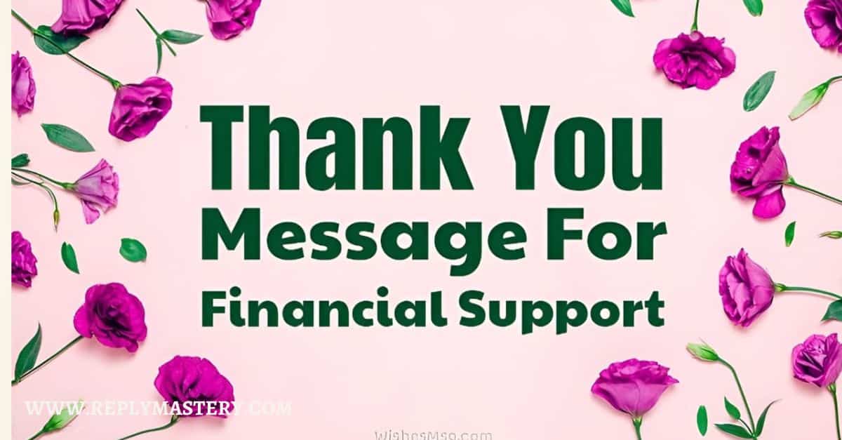 Thank You for Financial Support